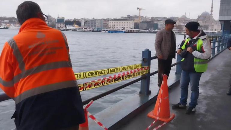 Galata Köprüsü'nde 1 kişinin Haliç'e düşmesine neden olan korkuluk değiştirildi