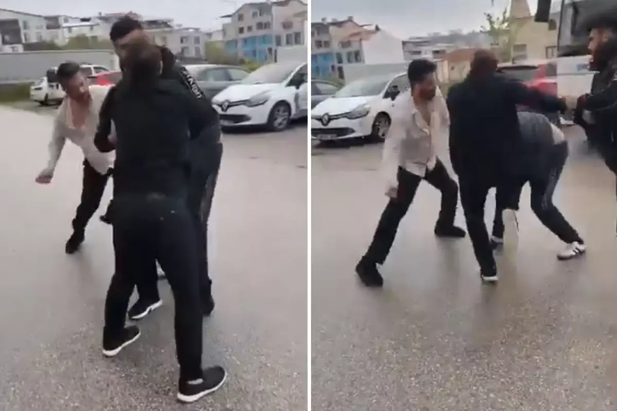 Polis memurunu eşinin gözü önünde böyle dövdüler