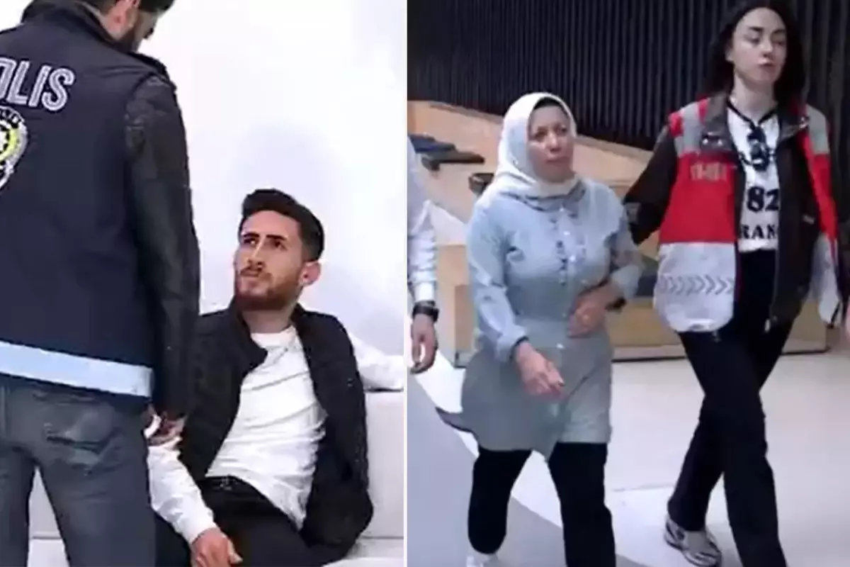 Yasak aşk skandalında damat ile kaynana canlı yayında gözaltına alındı