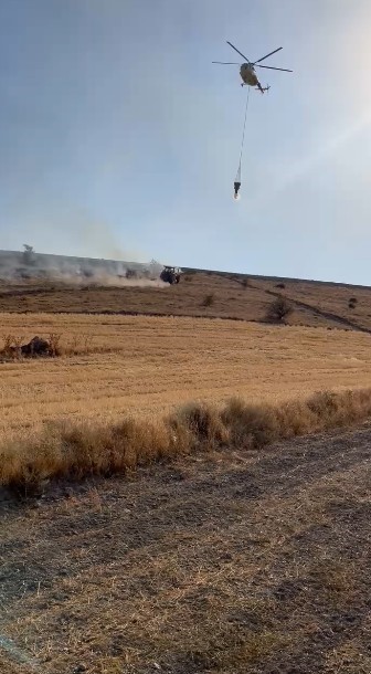 Eskişehir’de otluk alanda çıkan yangın ormana sıçramadan söndürüldü