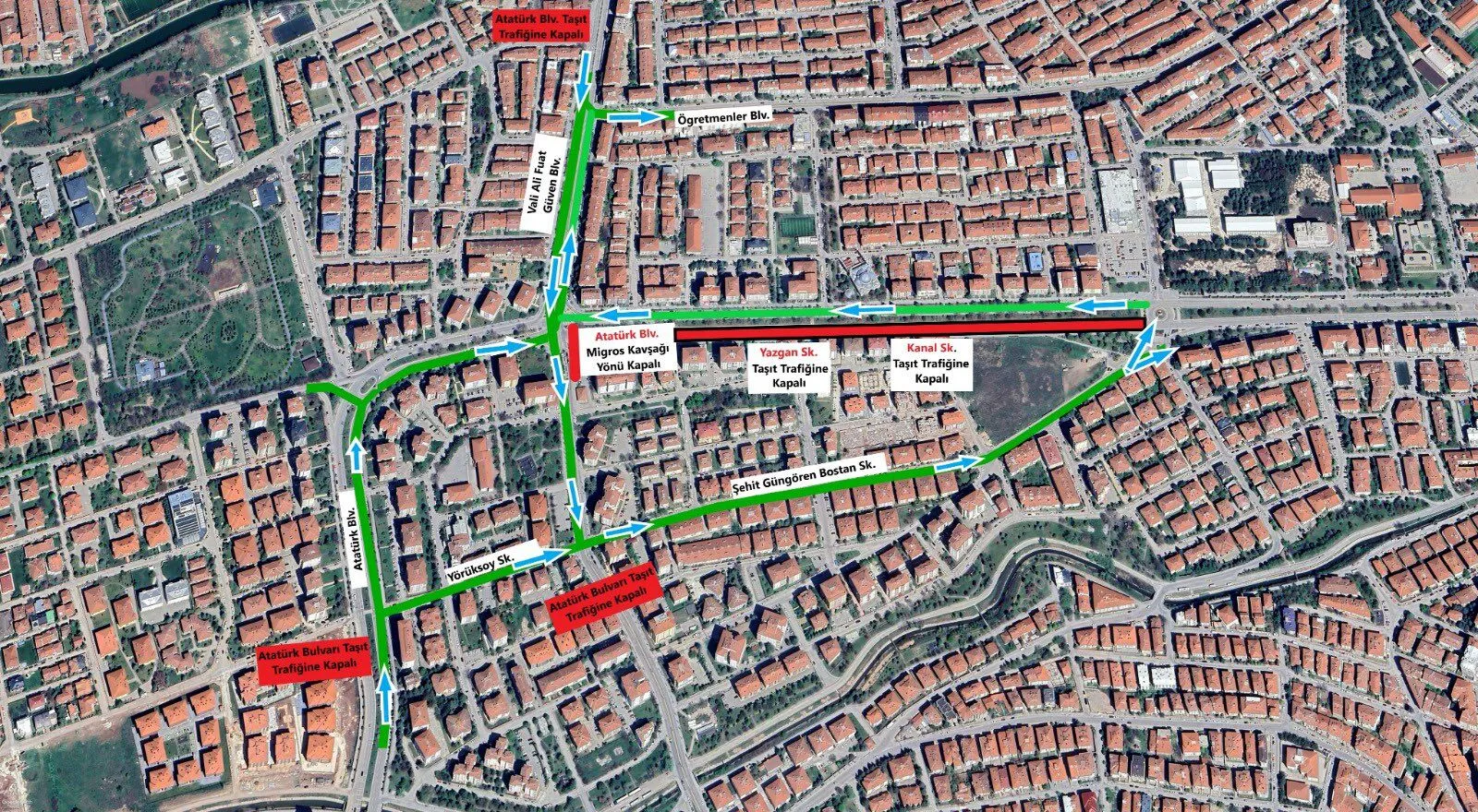 Atatürk Bulvarı bugün trafiğe kapalı olacak!