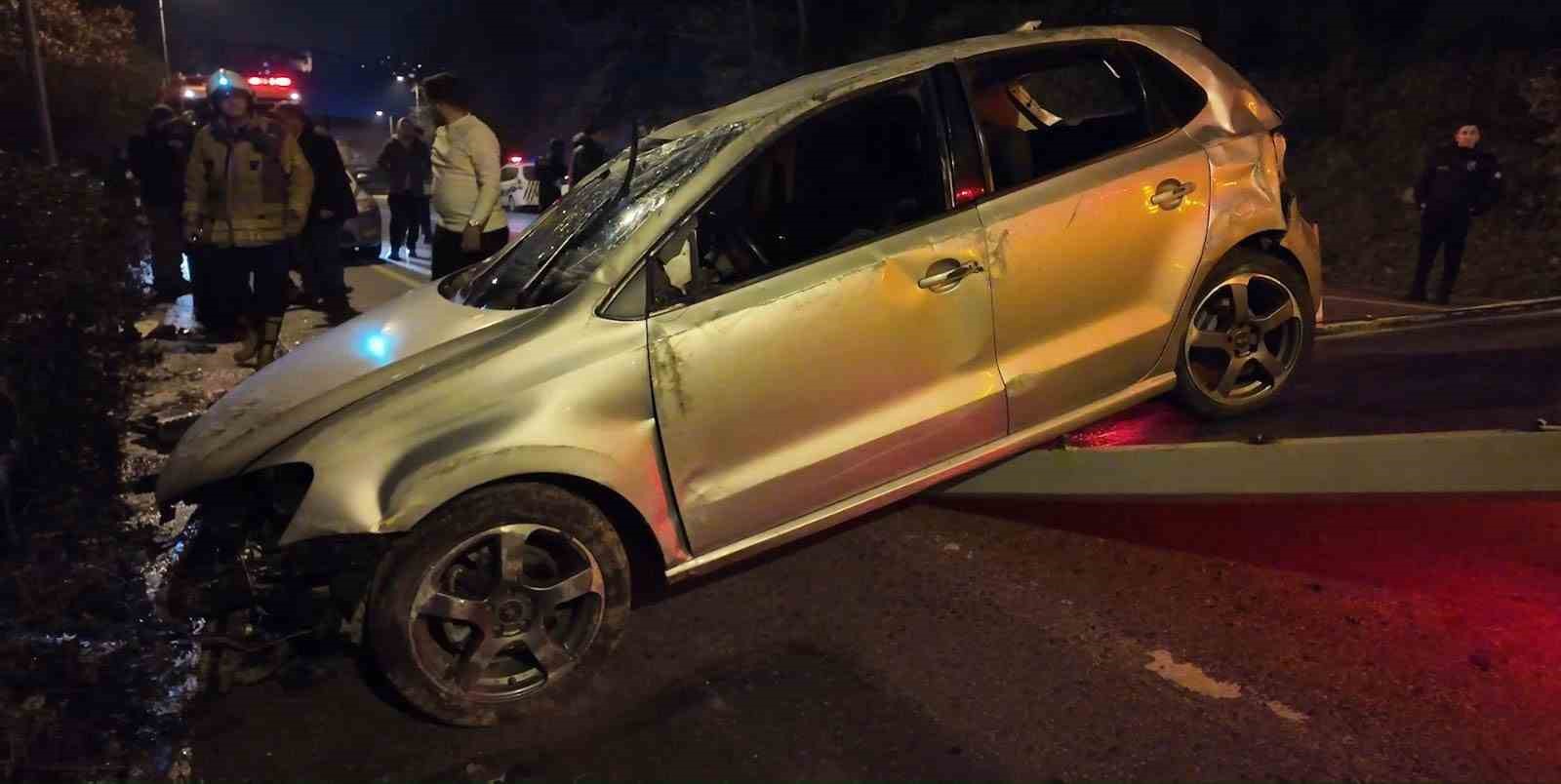 Beykoz’da otomobil takla attı: 2 yaralı