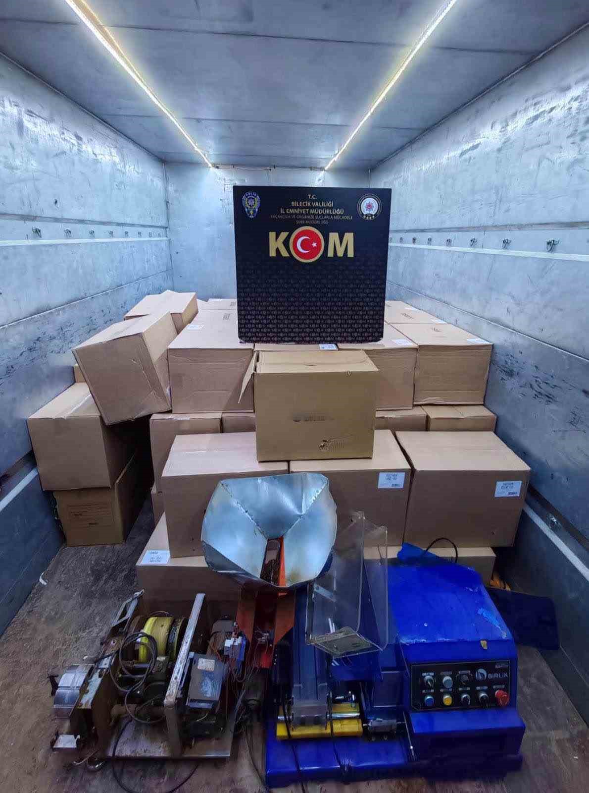 Bilecik’te 93 bin 600 adet makaron ele geçirildi