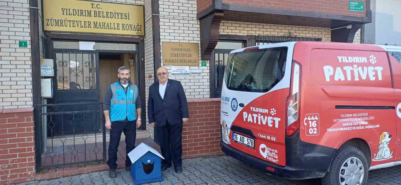 Yıldırım Belediyesi’nden sokak hayvanlarına sıcak yuva