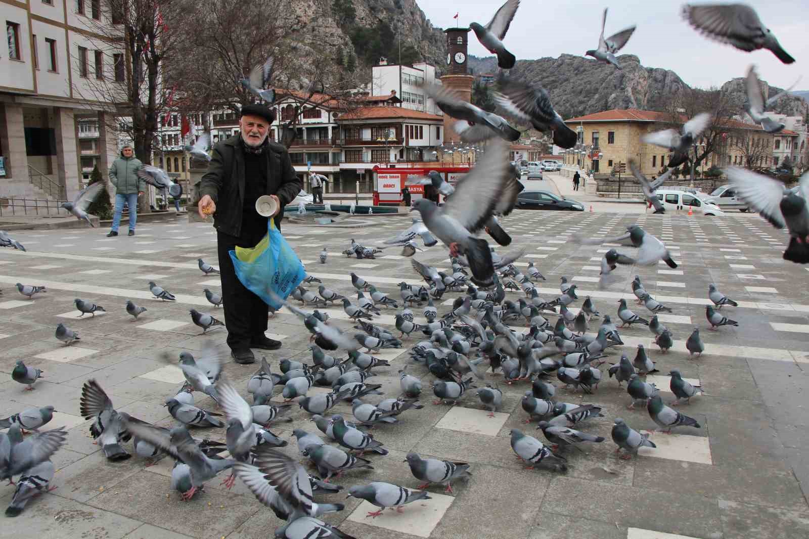 ’Yemci Dede’ 20 yıldır sokaklardaki güvercinleri beslemeden kahvaltı yapmıyor