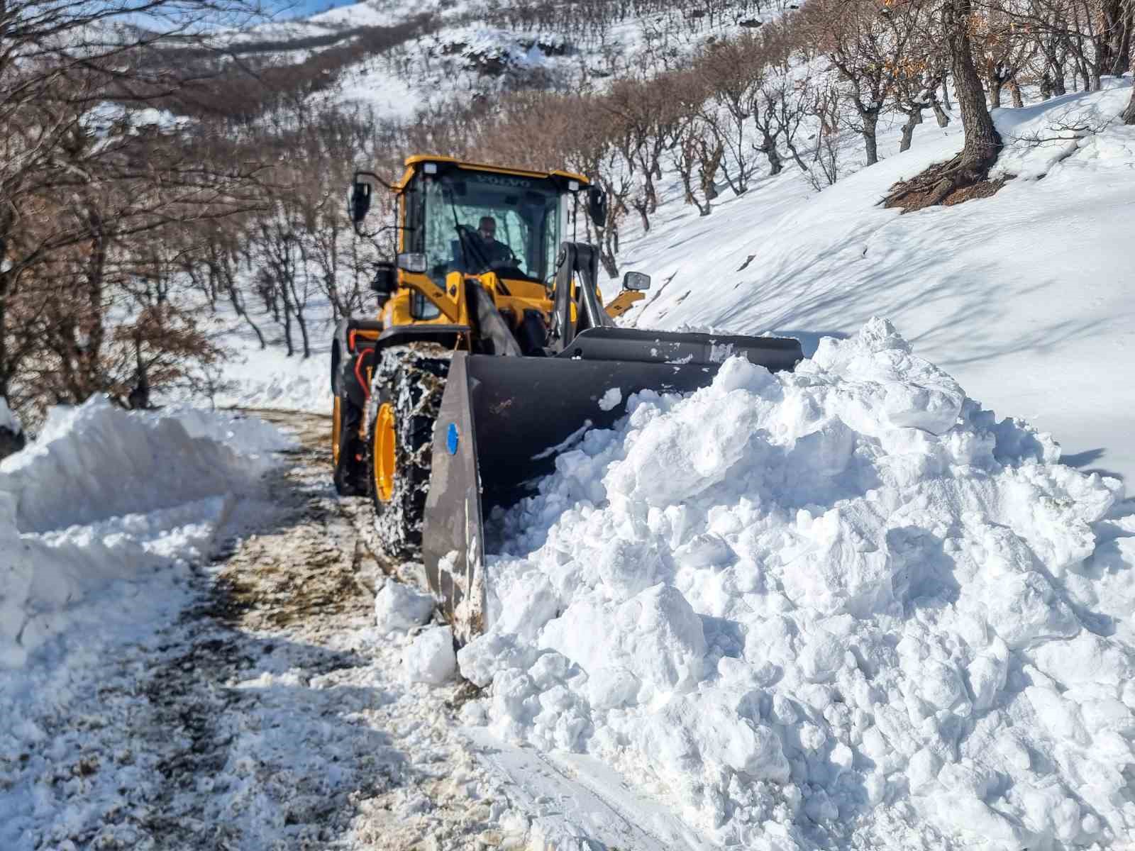 Kırsal mahallelerde karla mücadele devam ediyor