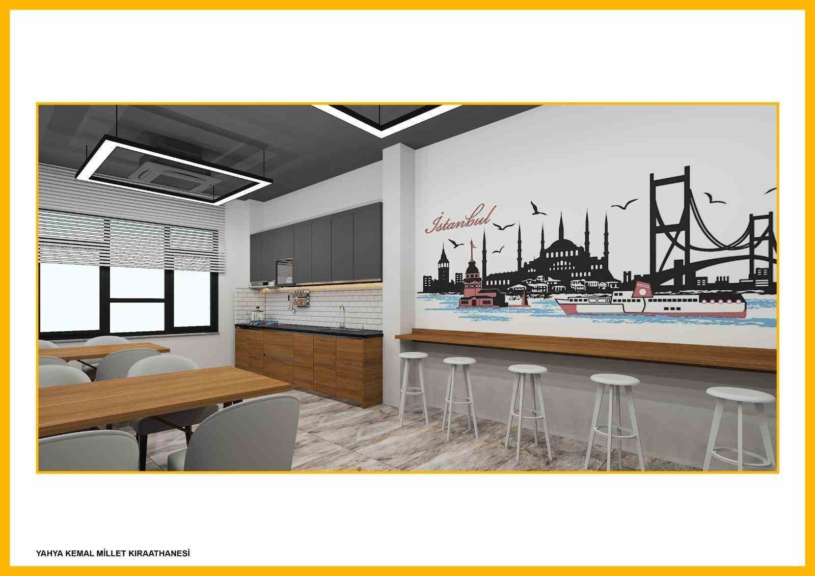 Kağıthane’nin 7’nci Millet Kıraathanesi Yahya Kemal’de yükseliyor