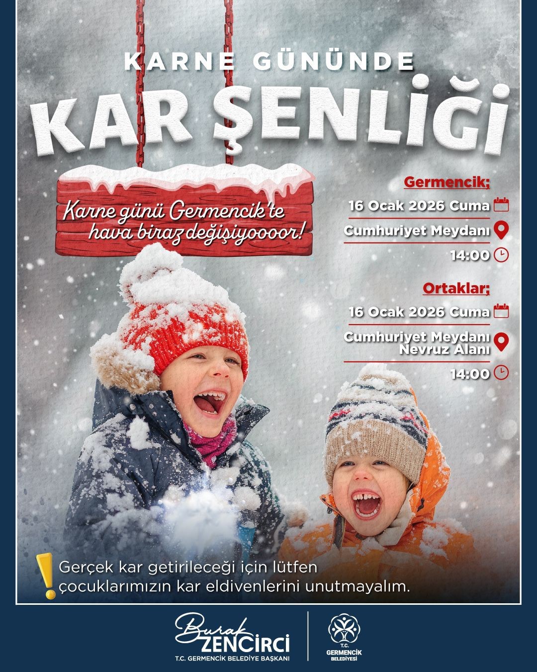 Germencik’te karne gününe özel kar şenliği düzenleniyor