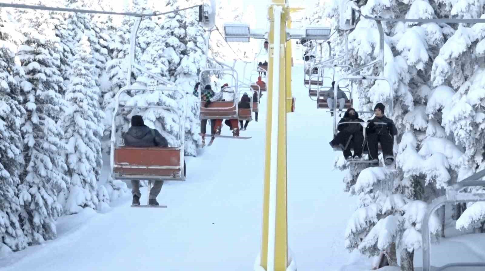 Uludağ’da sömestr ve hafta sonu yoğunluğu birleşti