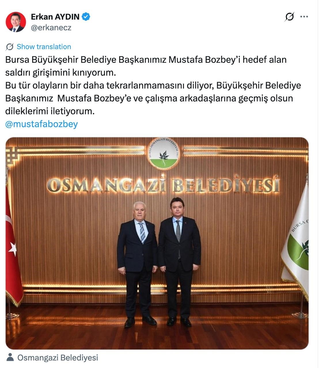 Başkan Bozbey’e saldırıya siyasi tepki: Destek mesajları peş peşe geldi