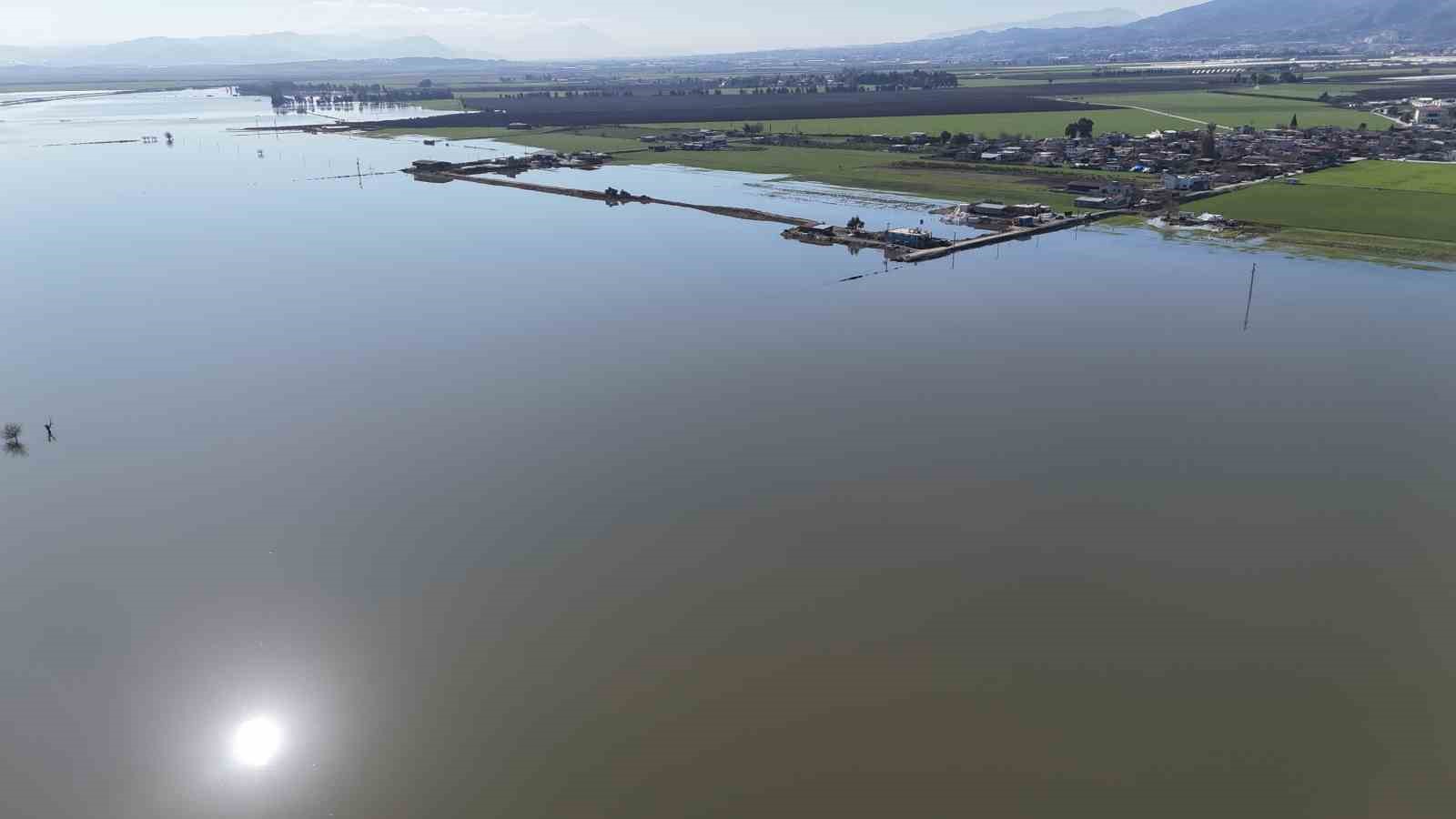 Son 65 yılın en kurak yılını geride bırakan Hatay’da etkili olan yağışla tarım arazileri su altında kaldı