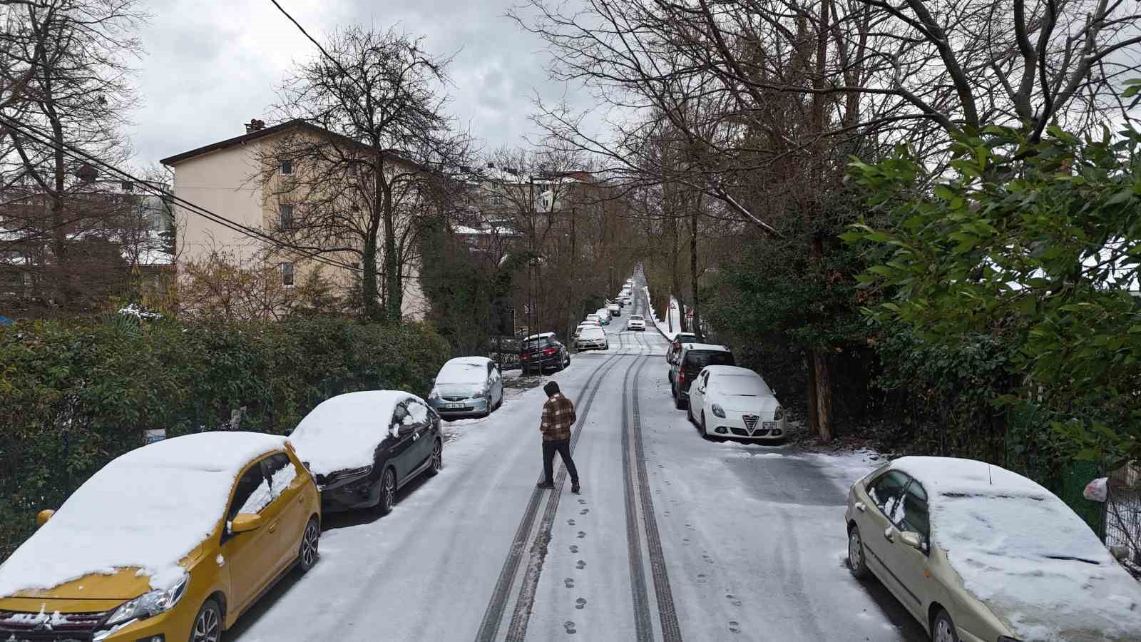 Sarıyer’de kış manzarası havadan görüntülendi