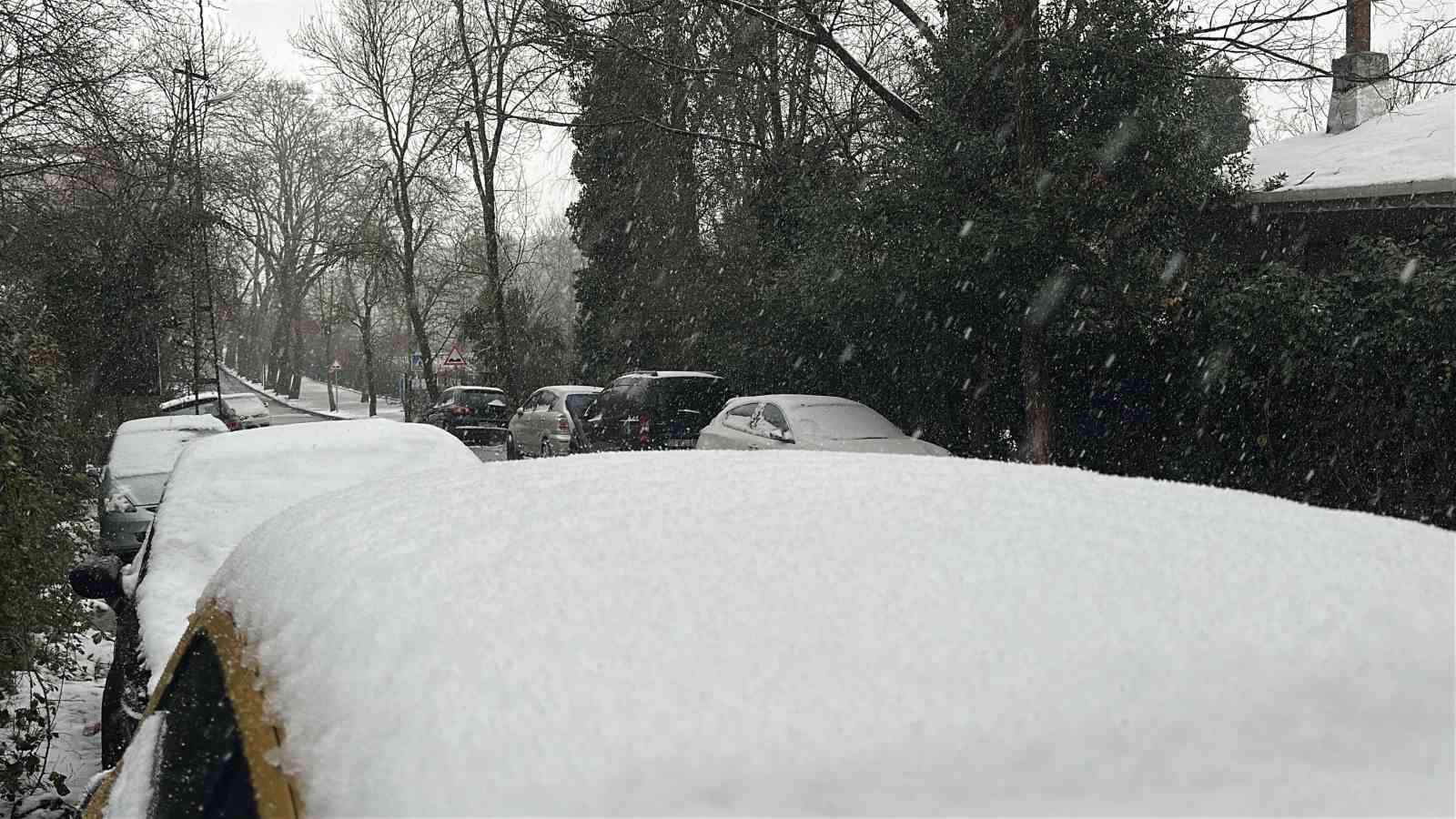 Sarıyer’de kış manzarası havadan görüntülendi