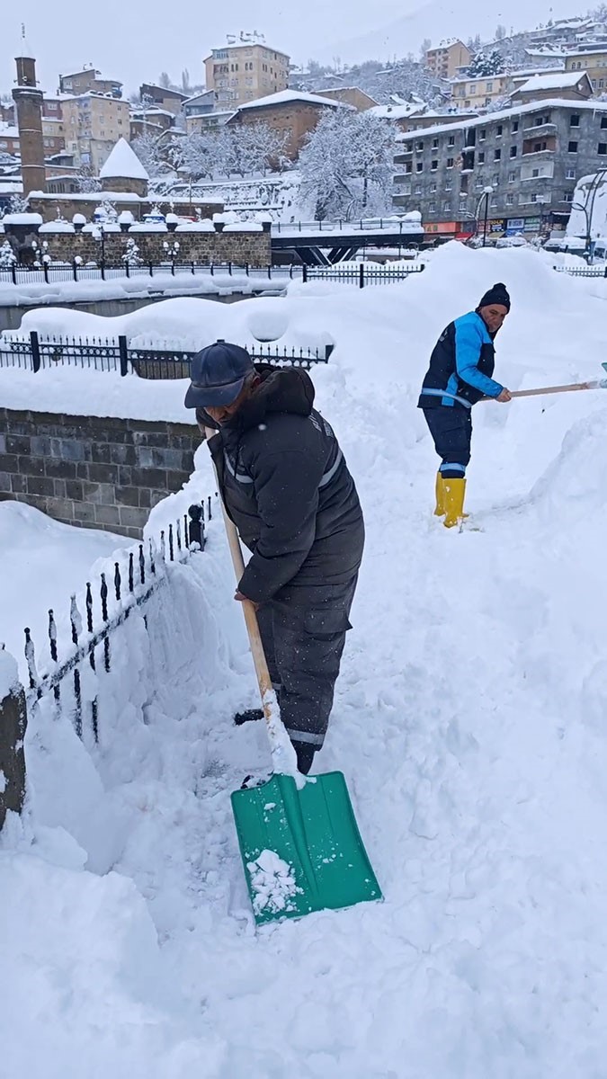 Bitlis’te kar temizliği türkü ile renklendi