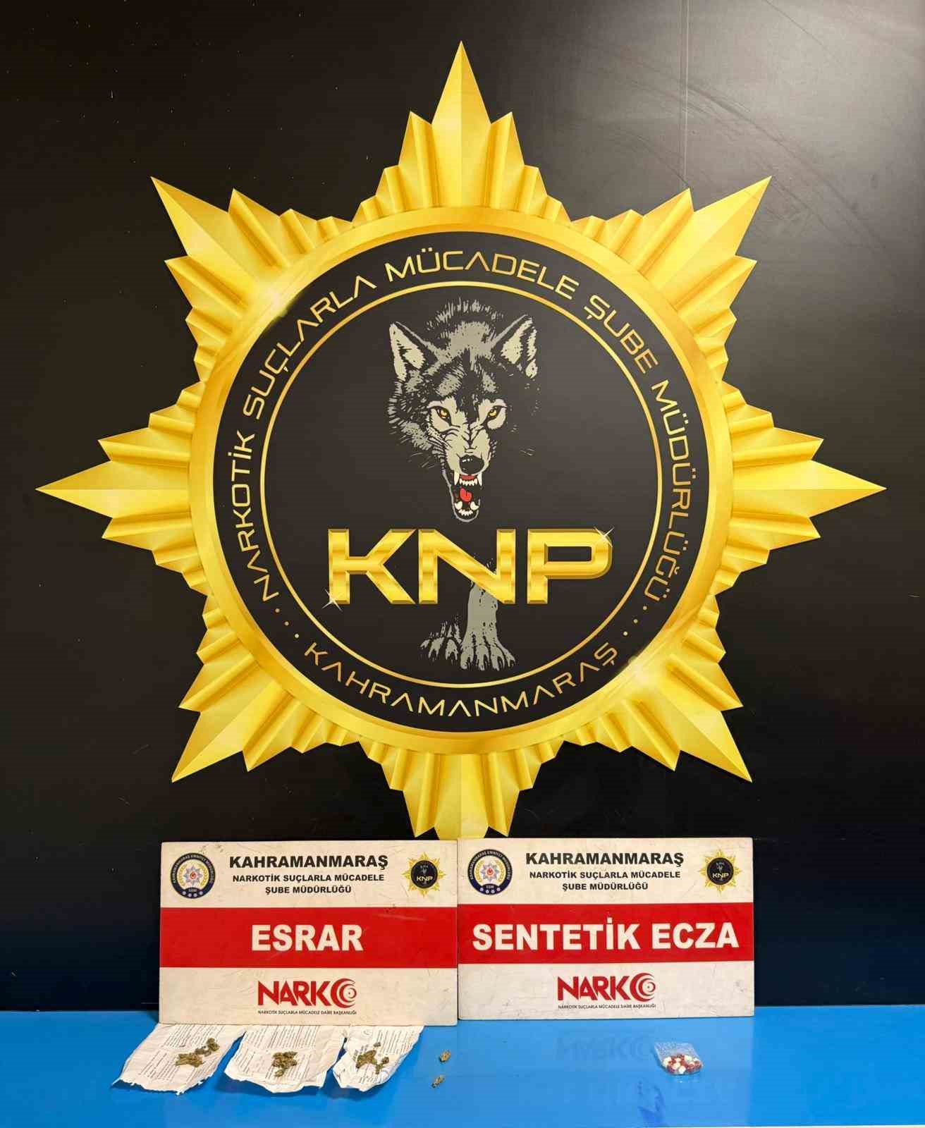 Kahramanmaraş’ta 184 adet sentetik ecza ele geçirildi