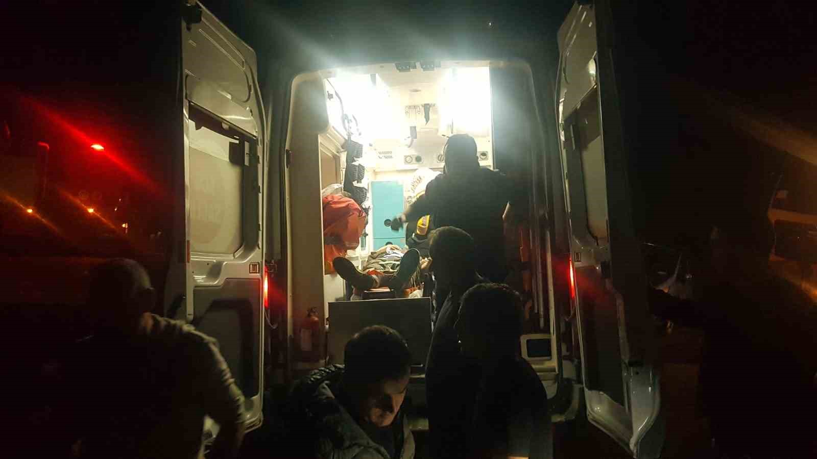 Orman yangınında hasar gören ağaçları taşıyan tır devrildi: 3 yaralı