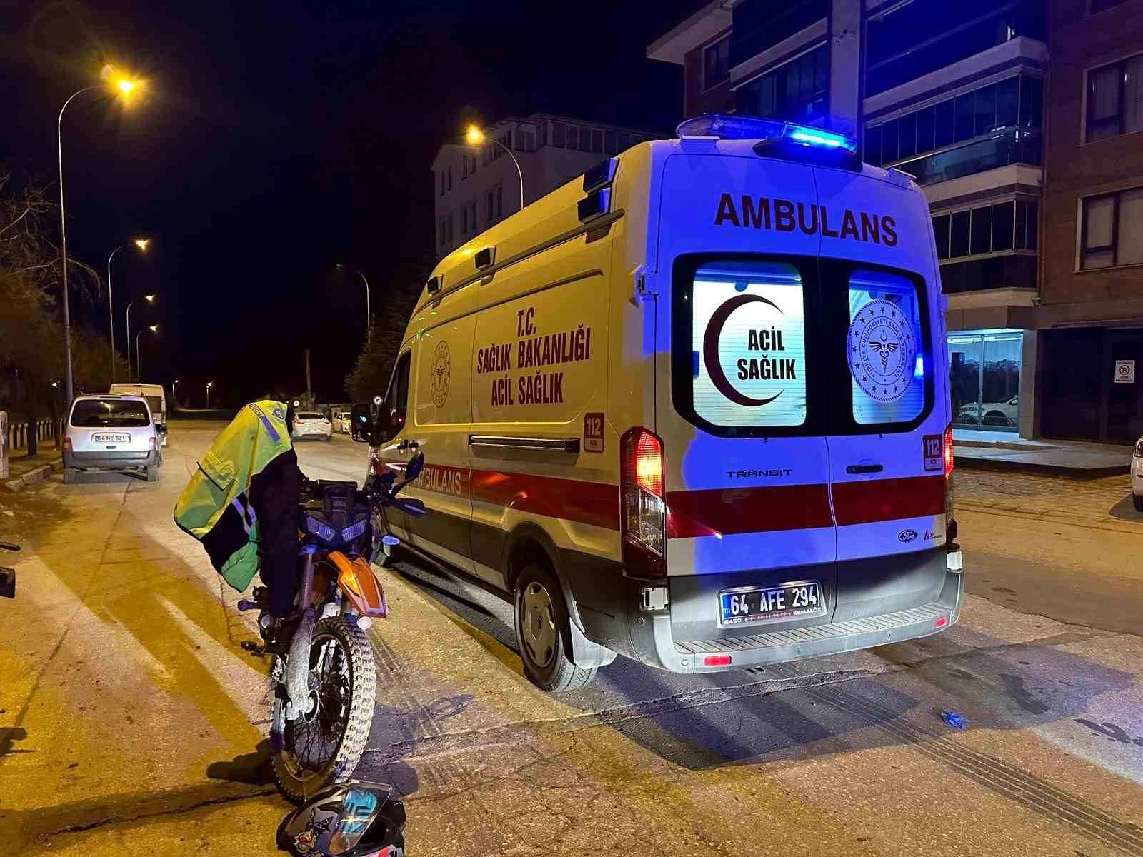 Uşak’ta motosikletin çarptığı yaya hayatını kaybetti: Kaza anı kamereda