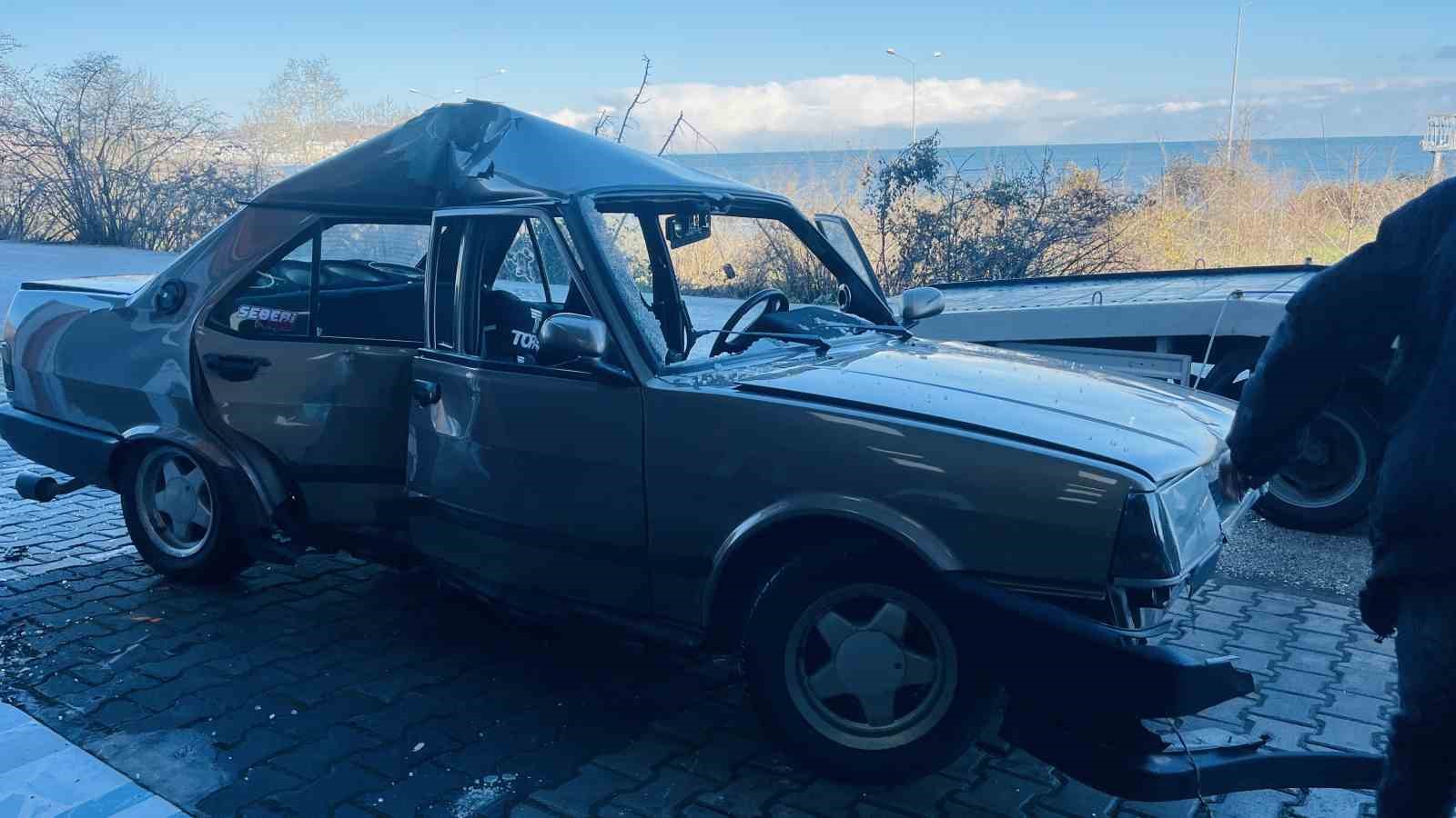 Ordu’da buzlu yolda otomobilin çarptığı yaşlı adam metrelerce havaya savruldu