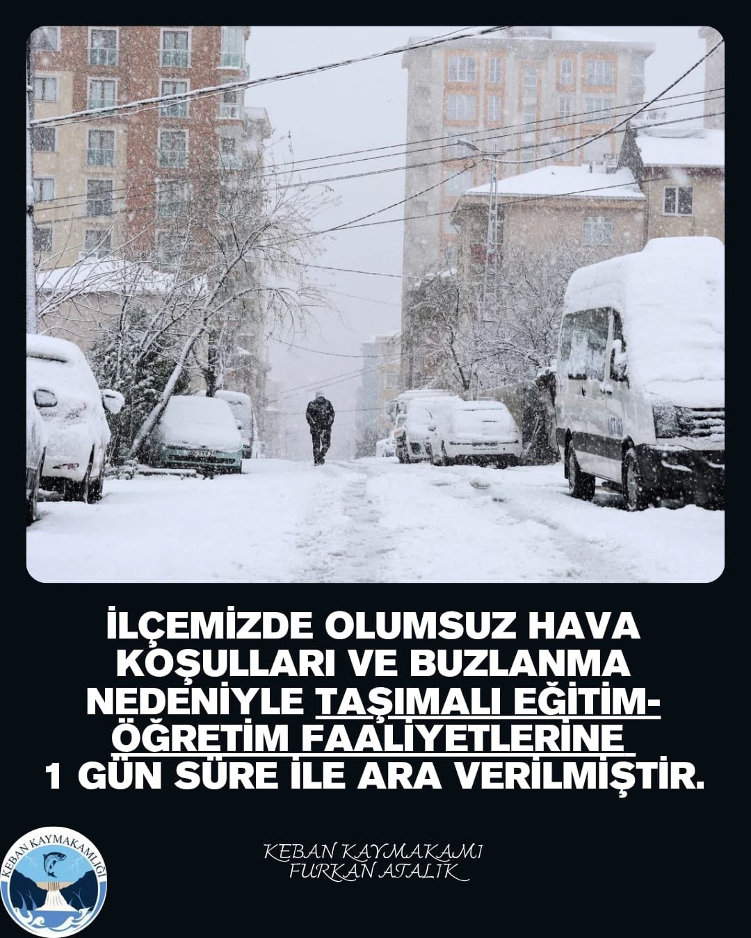 Elazığ’ın iki ilçesinde taşımalı eğitime ara verildi