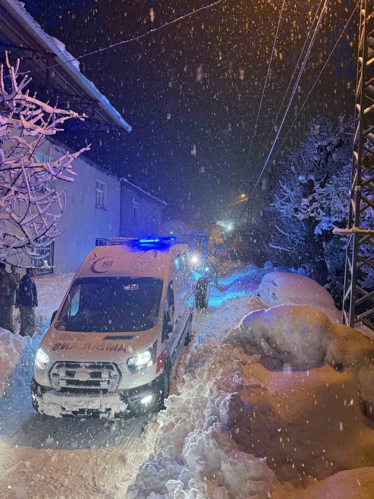 Bitlis’te rahatsızlanan vatandaş zorlu şartlarda hastaneye ulaştırıldı