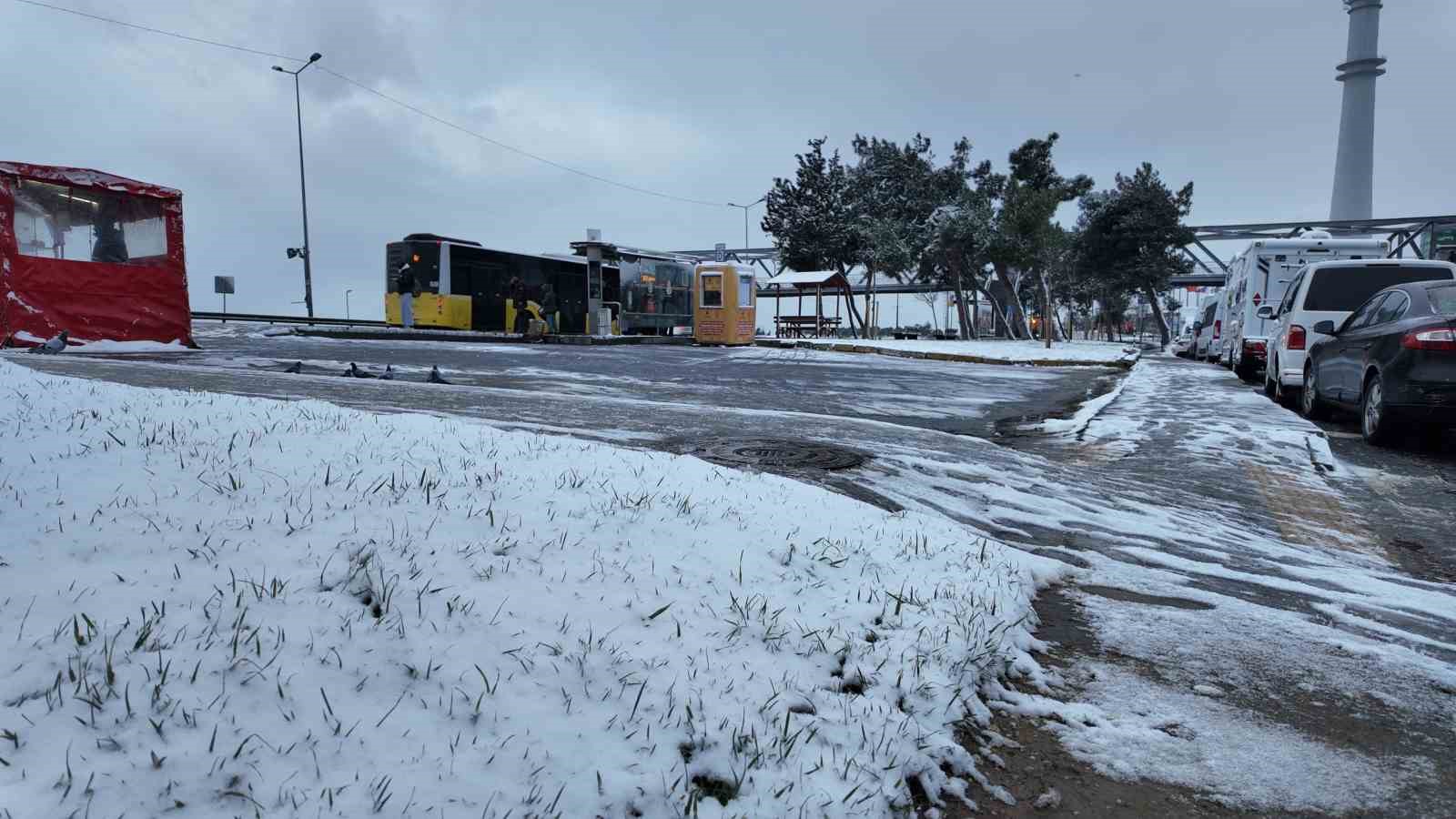 Beylikdüzü kar yağışı sonrası havadan görüntülendi