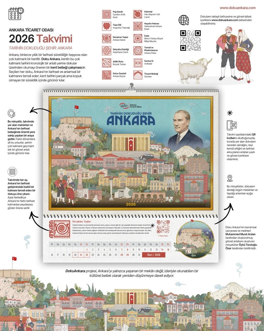 Ankara’nın tarihi dokuları ATO’nun takviminde