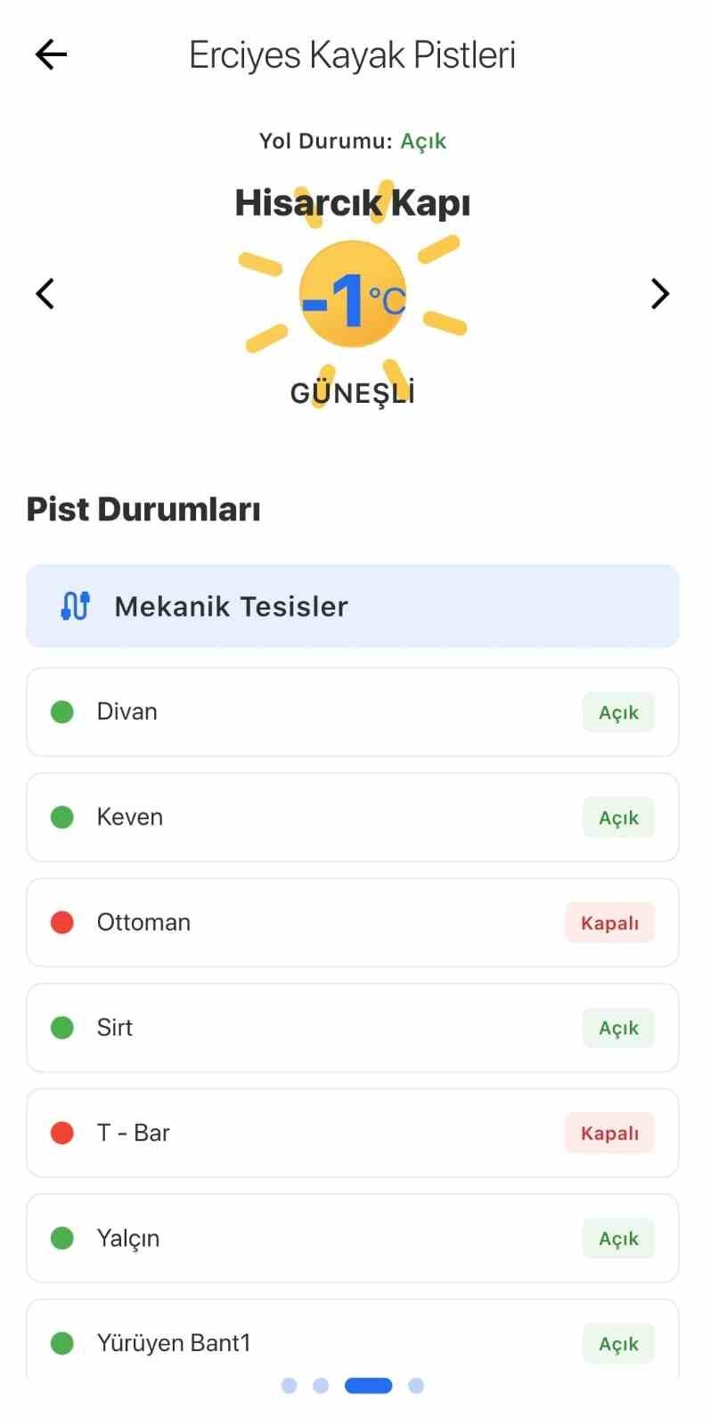 Erciyes Kayak Merkezi, ’Akıllı Şehir Kayseri’ mobil uygulamasında