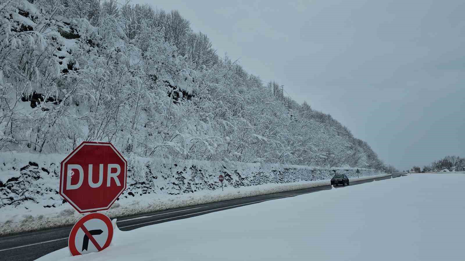 Zonguldak’ta beyaz güzellik havadan görüntülendi