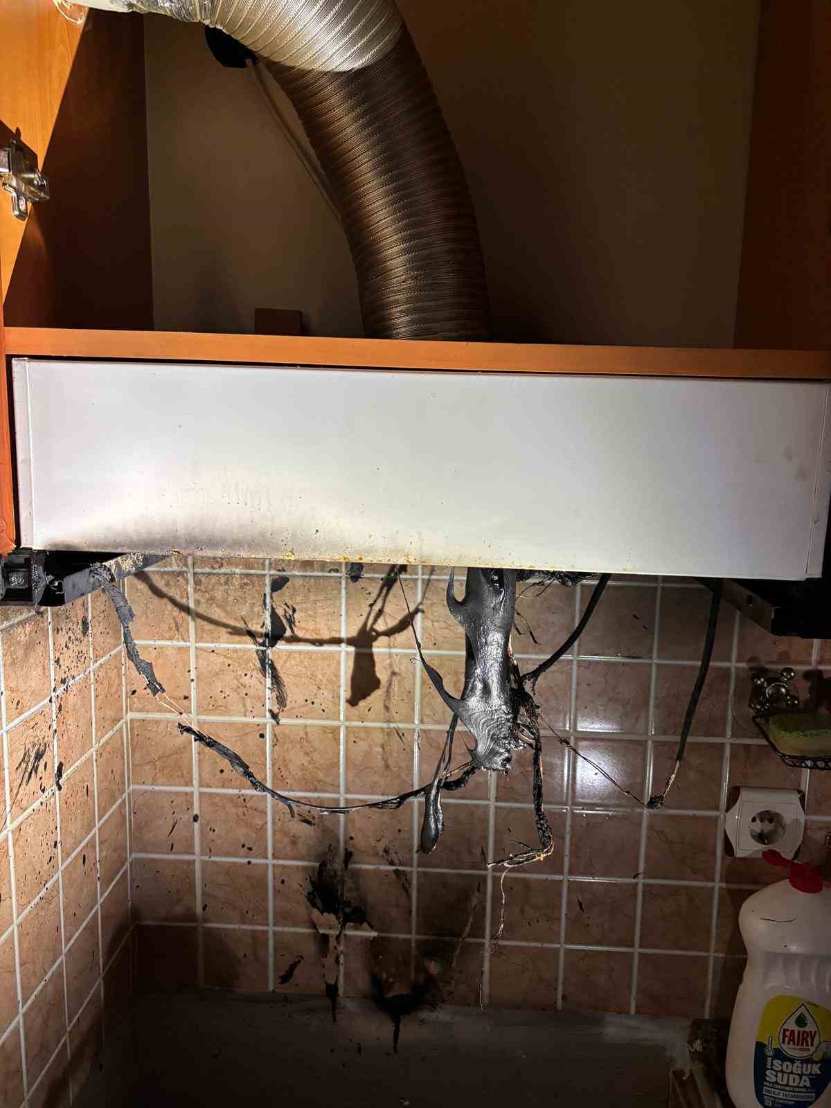 Aspiratörden çıkan yangın panikletti