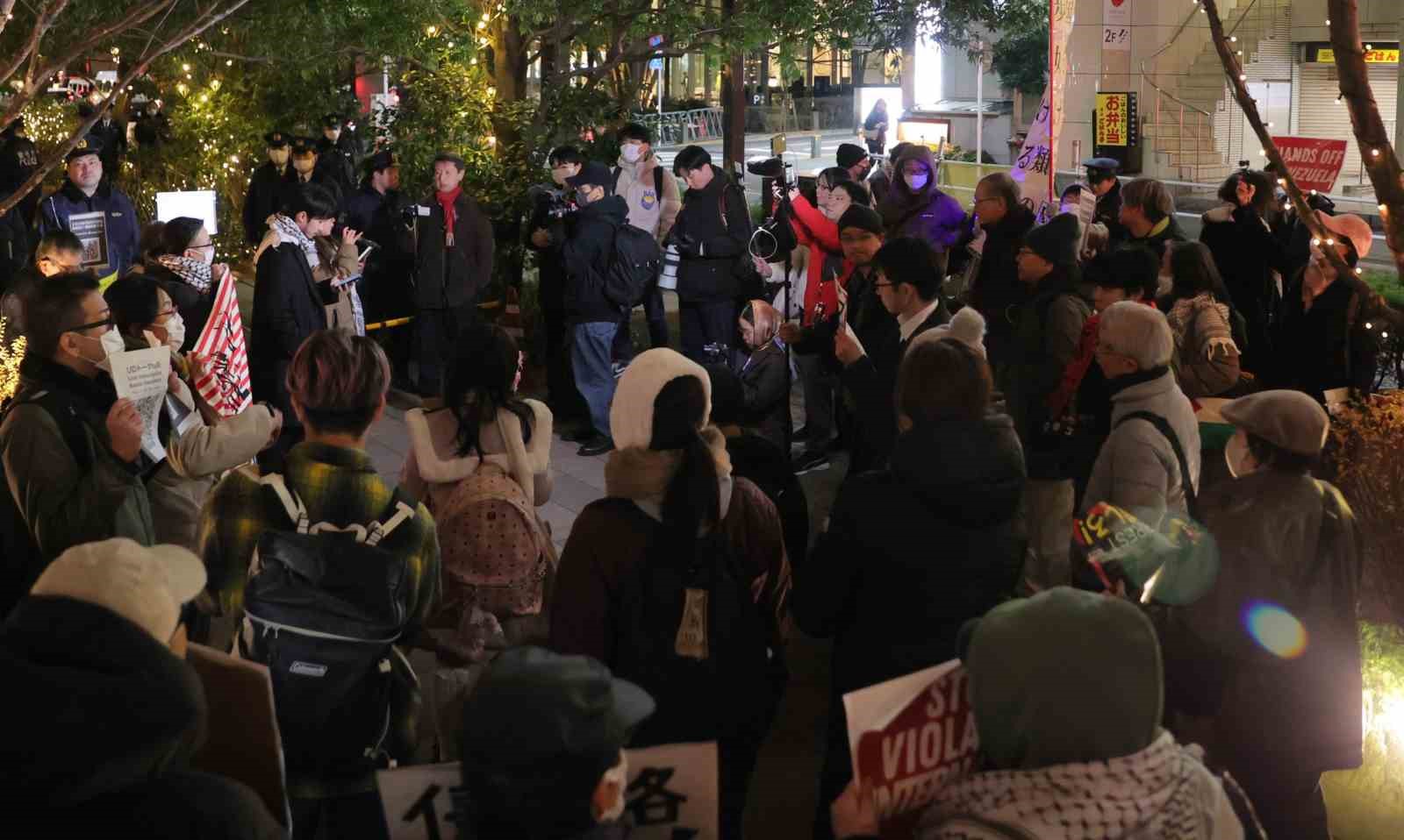 ABD’nin Venezuela saldırısı Tokyo’da protesto edildi