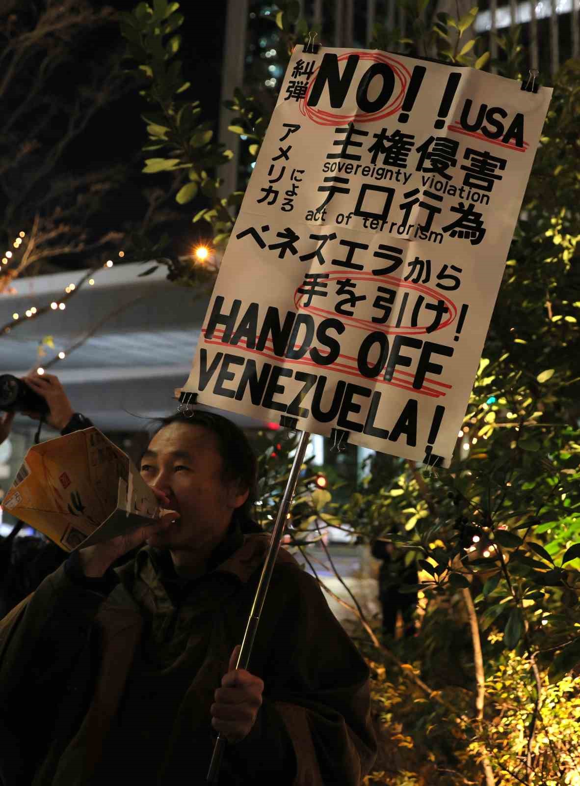ABD’nin Venezuela saldırısı Tokyo’da protesto edildi