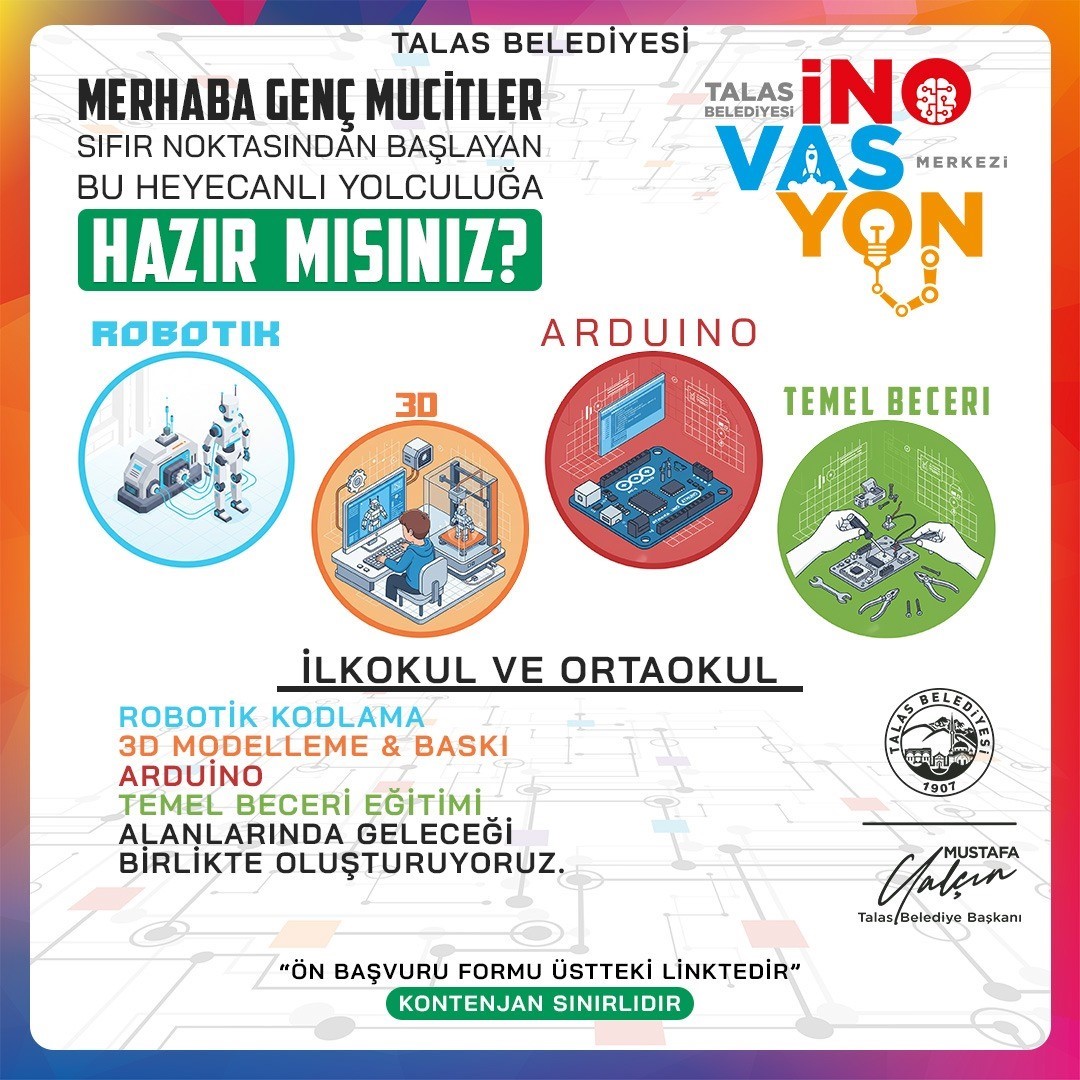 Talas’ta tatili fırsata çeviren teknoloji eğitimleri başlıyor