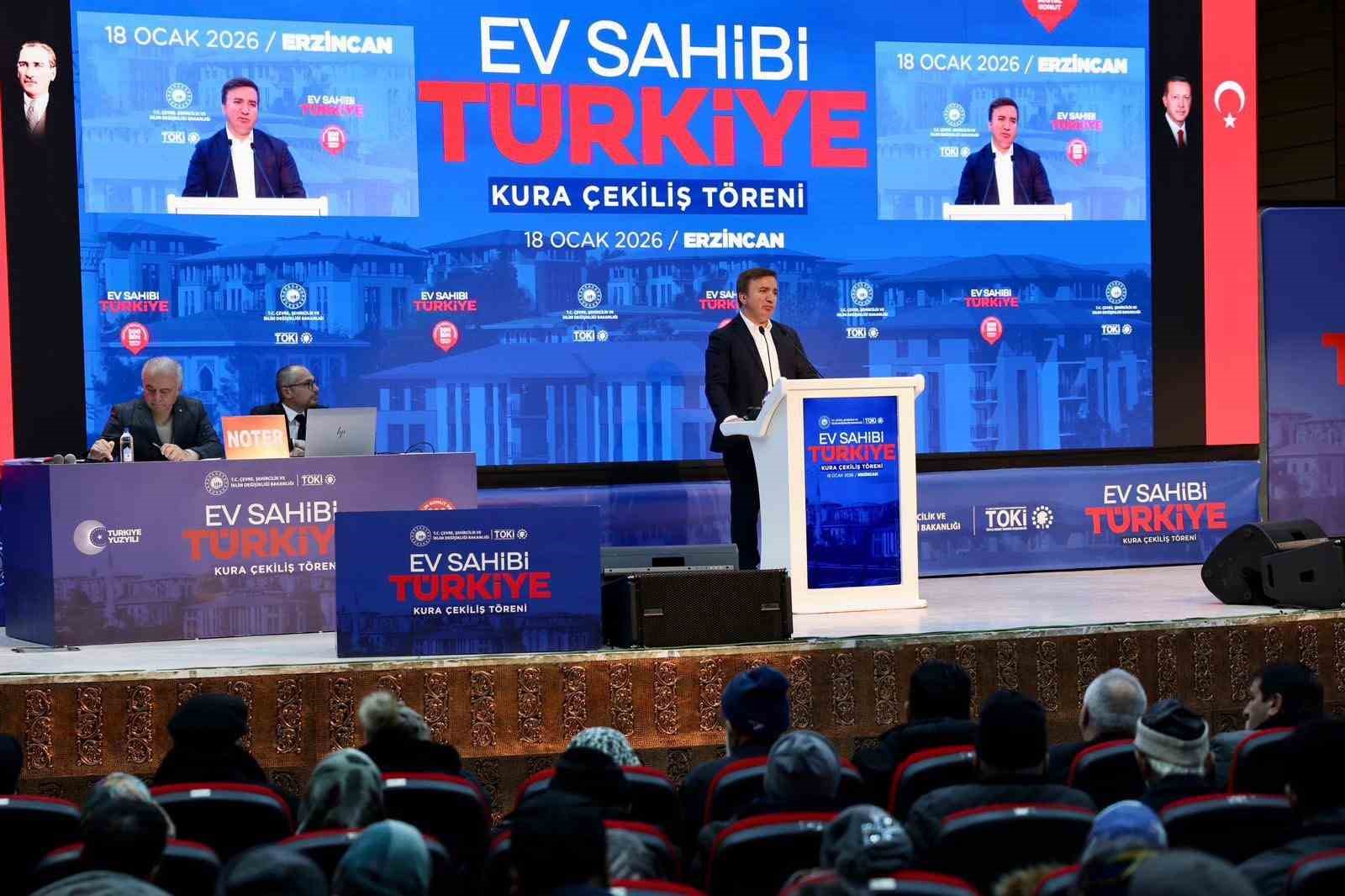 Erzincan’da bin 760 sosyal konutun kura çekilişi yapıldı