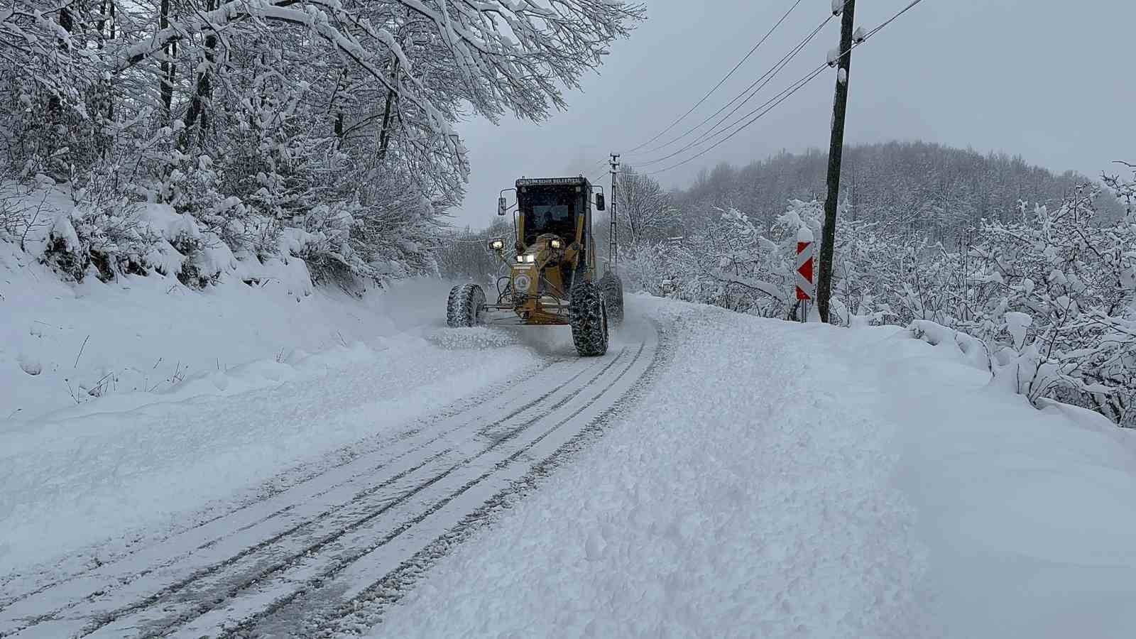 Kavak’ta karla mücadele